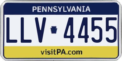 PA license plate LLV4455