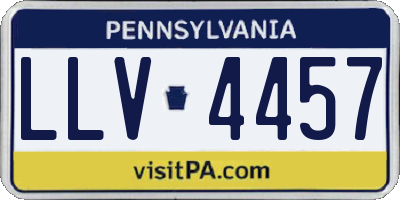 PA license plate LLV4457