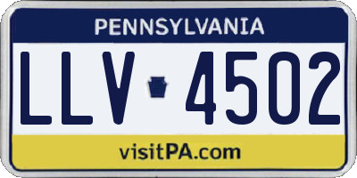 PA license plate LLV4502