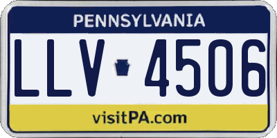 PA license plate LLV4506