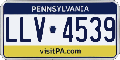 PA license plate LLV4539