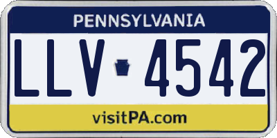 PA license plate LLV4542