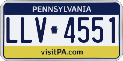 PA license plate LLV4551
