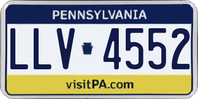 PA license plate LLV4552
