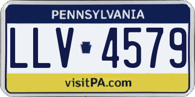 PA license plate LLV4579