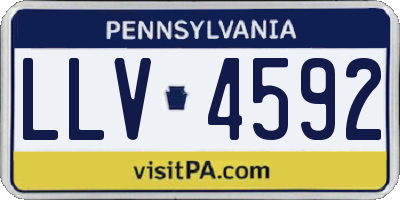 PA license plate LLV4592