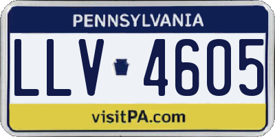 PA license plate LLV4605