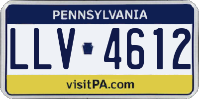 PA license plate LLV4612