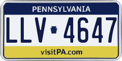 PA license plate LLV4647