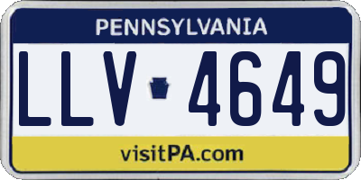 PA license plate LLV4649