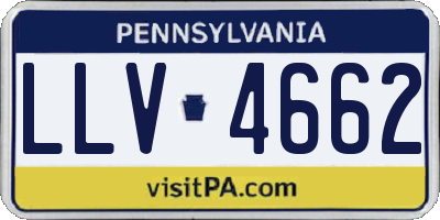 PA license plate LLV4662