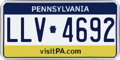 PA license plate LLV4692