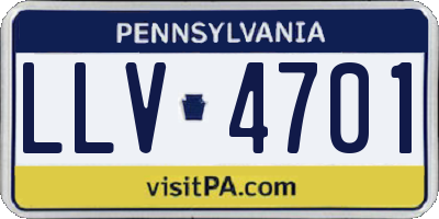 PA license plate LLV4701