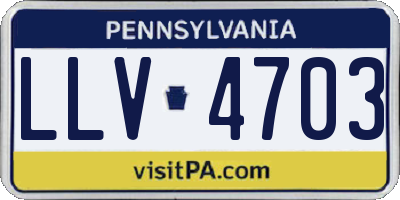 PA license plate LLV4703