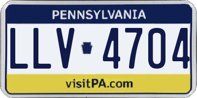 PA license plate LLV4704
