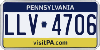 PA license plate LLV4706