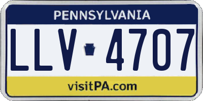 PA license plate LLV4707