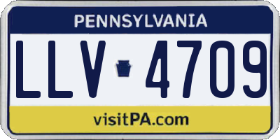 PA license plate LLV4709