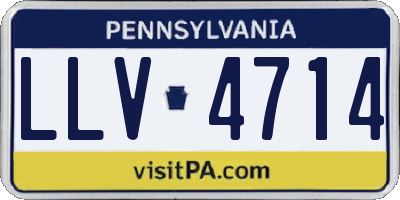 PA license plate LLV4714