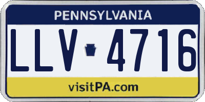 PA license plate LLV4716