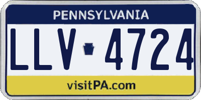 PA license plate LLV4724