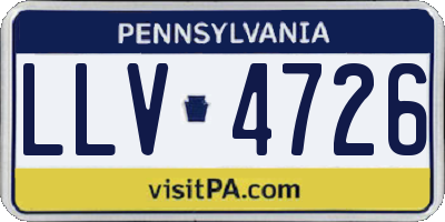 PA license plate LLV4726