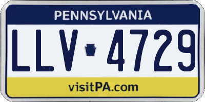 PA license plate LLV4729