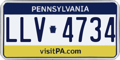 PA license plate LLV4734