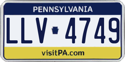 PA license plate LLV4749