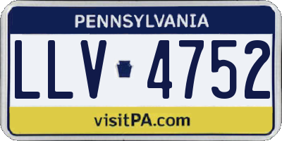 PA license plate LLV4752