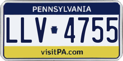PA license plate LLV4755