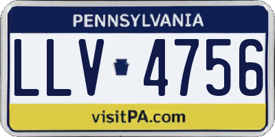 PA license plate LLV4756