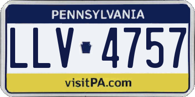 PA license plate LLV4757
