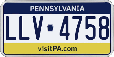 PA license plate LLV4758