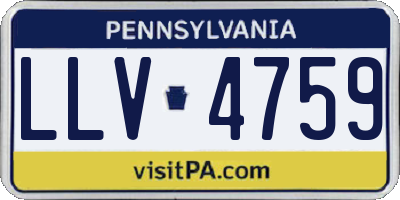 PA license plate LLV4759