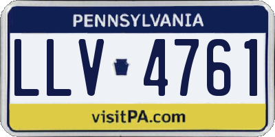 PA license plate LLV4761