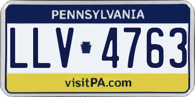 PA license plate LLV4763