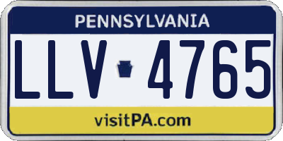 PA license plate LLV4765