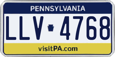 PA license plate LLV4768
