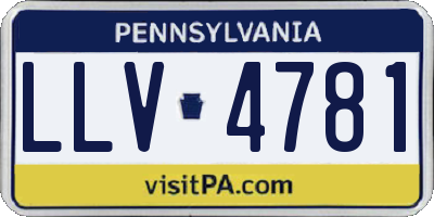 PA license plate LLV4781