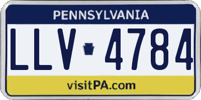 PA license plate LLV4784
