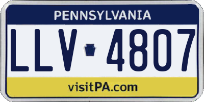 PA license plate LLV4807