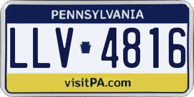 PA license plate LLV4816