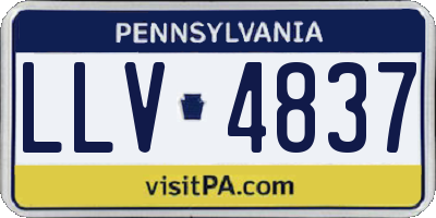 PA license plate LLV4837