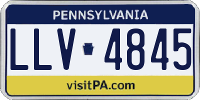 PA license plate LLV4845