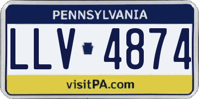 PA license plate LLV4874