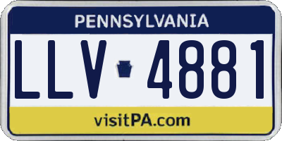 PA license plate LLV4881
