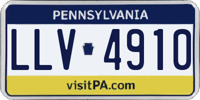 PA license plate LLV4910