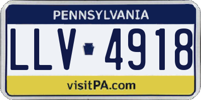 PA license plate LLV4918