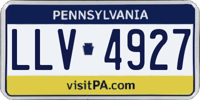 PA license plate LLV4927